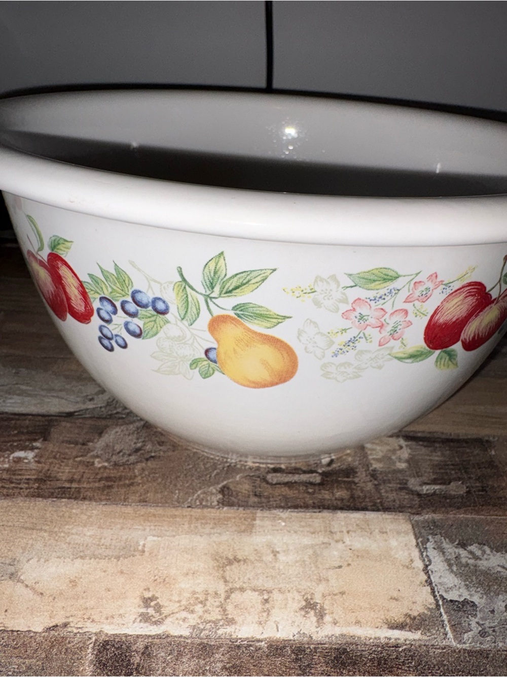 Set of 3 Corelle White Ceramic Serving Bowl with Fruit Motif